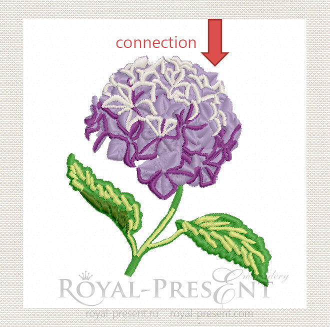 Hydrangea border Machine Embroidery Design