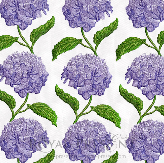 Hydrangea border Machine Embroidery Design