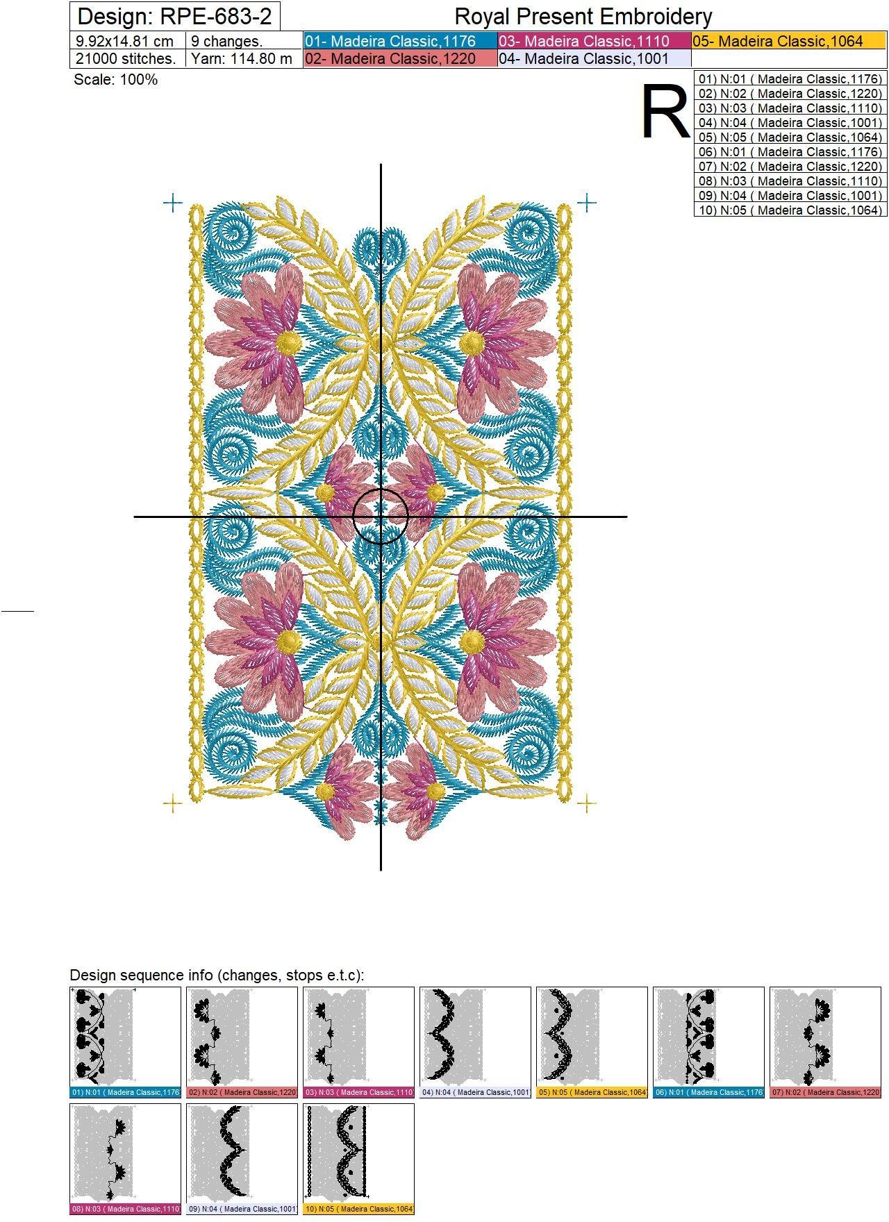 Machine Embroidery Design Floral Indian border