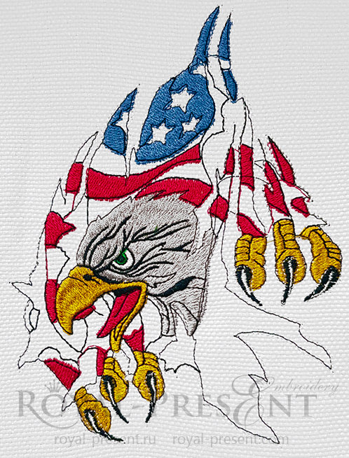 Machine Embroidery Design American Eagle
