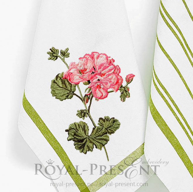 Geranium machine embroidery design RPE-1417