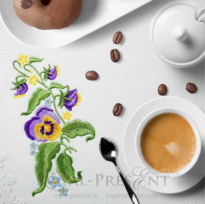 Digital Machine Embroidery Design Pansies RPE-1415