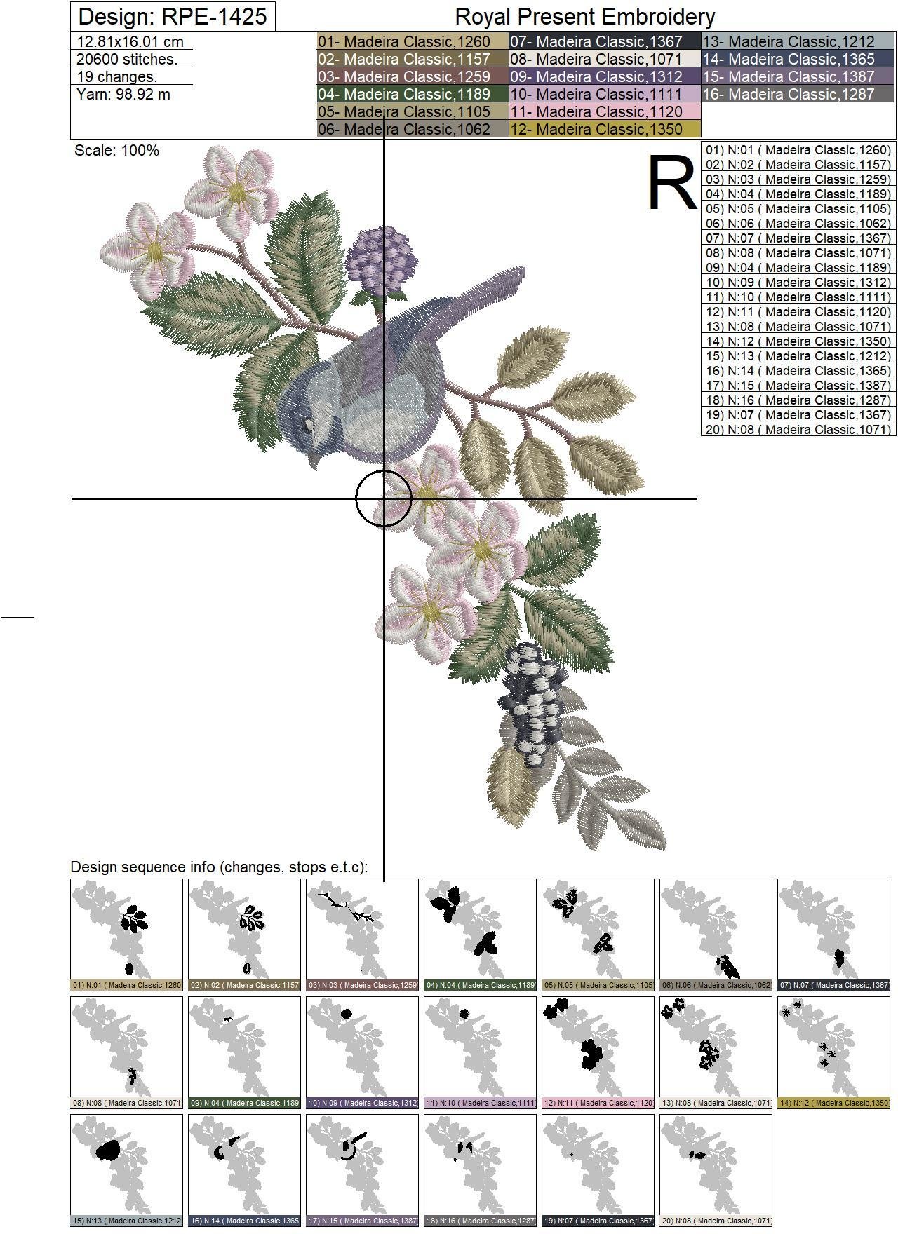 Sparrow Digital Embroidery Design