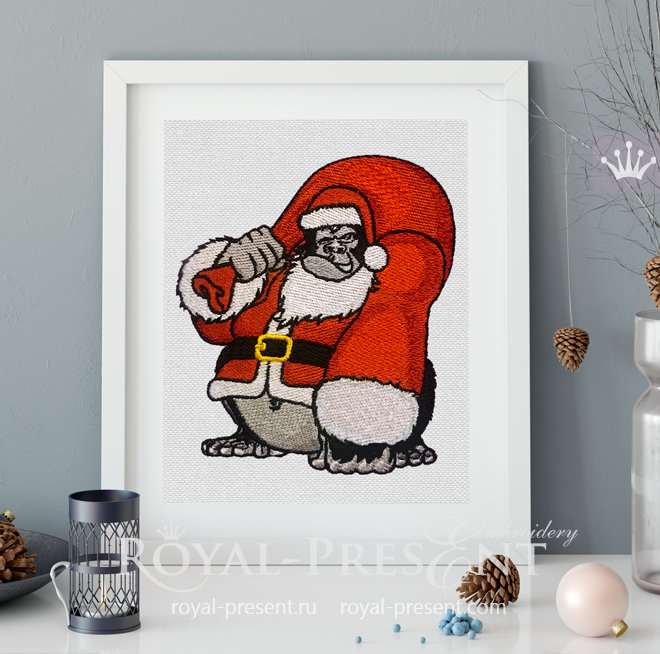 Christmas Monkey Free Machine Embroidery Design - 3 sizes Christmas Monkey Free Machine Embroidery Design - 3 sizes