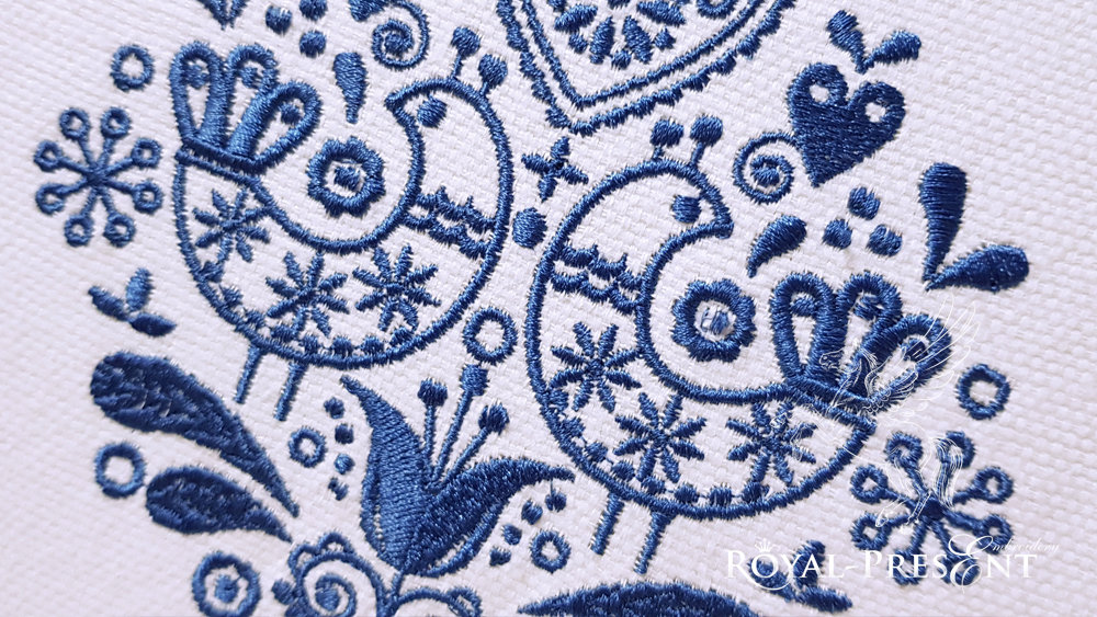 Scandinavian folk Machine Embroidery Design - 3 sizes