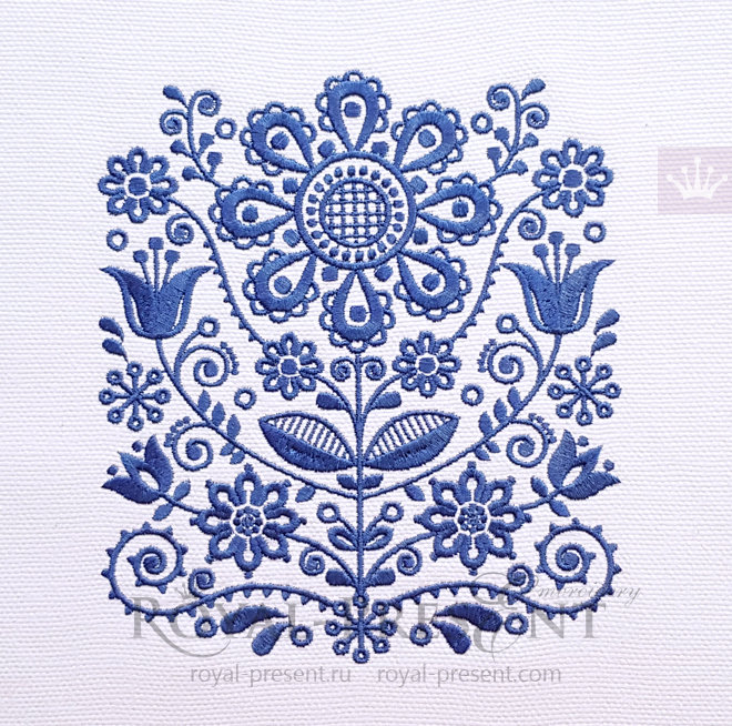 Scandinavian ornament Machine Embroidery Design - 4 sizes RPE-1434