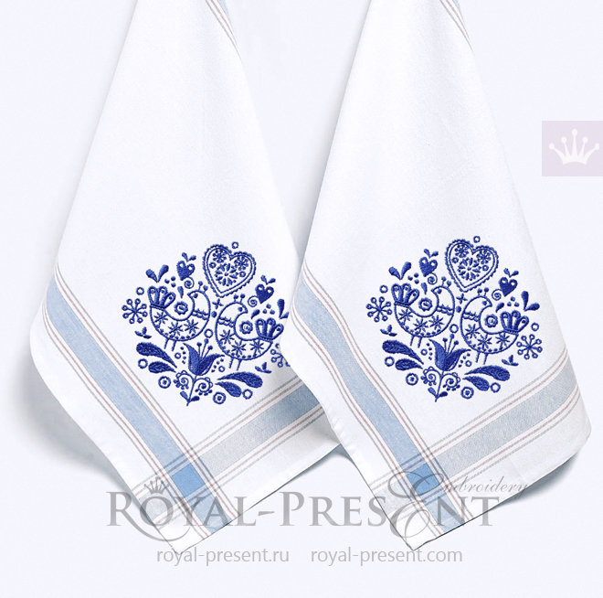 Scandinavian folk Machine Embroidery Design - 3 sizes
