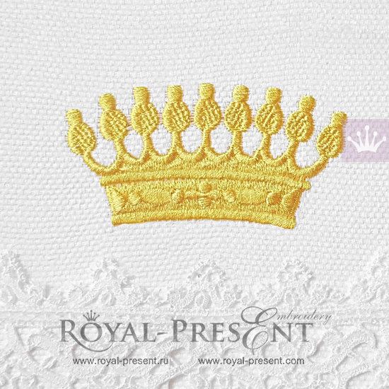 Medieval Crown Machine Embroidery Design - 3 sizes RPE-323
