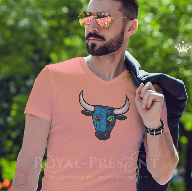Machine Embroidery Design Bull head - 4 sizes Machine Embroidery Design Bull head - 4 sizes