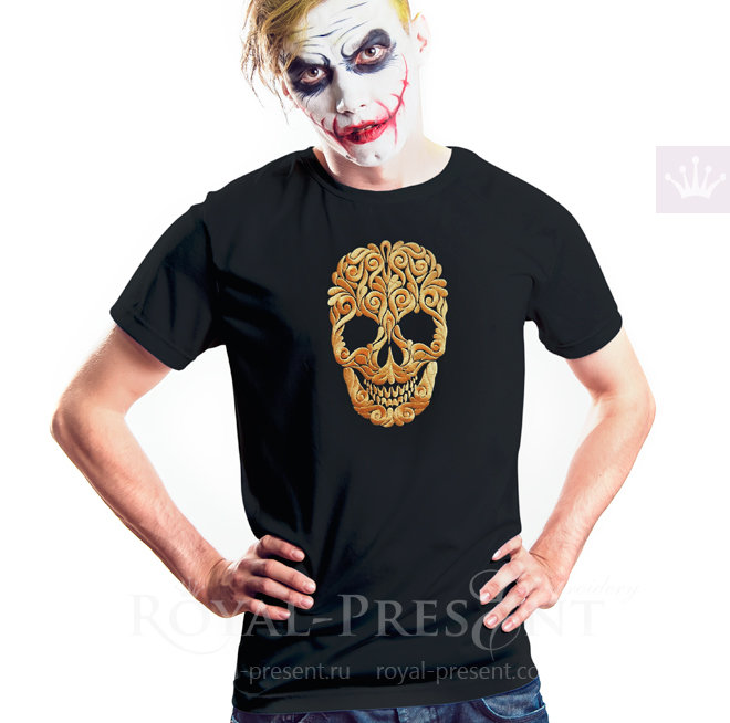 Machine Embroidery Design Halloween skull - 3 sizes RPE-195