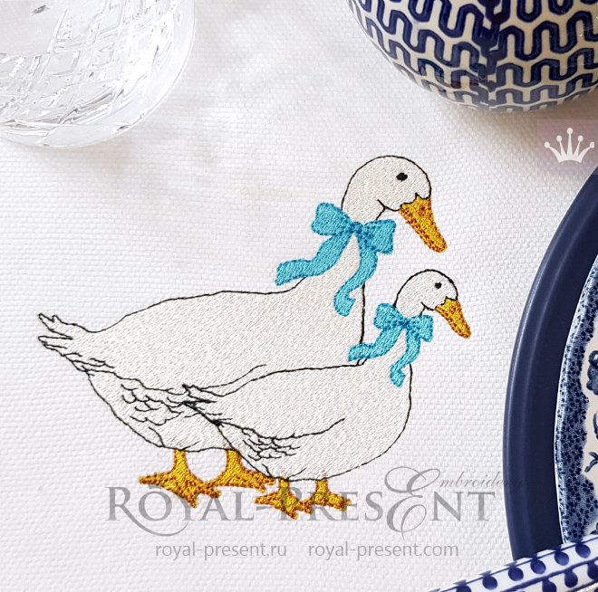 Machine Embroidery Design Czech geese - 2 sizes Machine Embroidery Design Czech geese - 2 sizes