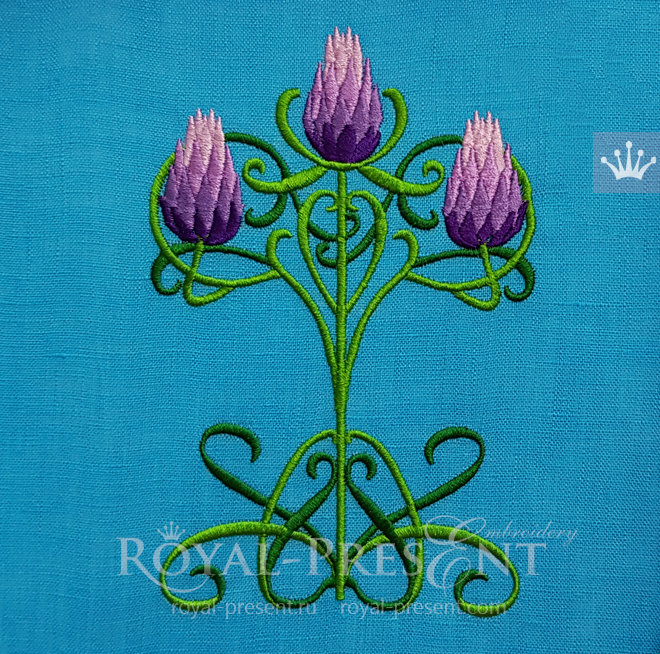 Machine Embroidery Design Thistle Crest RPE-163