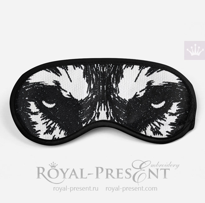 ITH Machine Embroidery Design Sleep Mask Wolf - 3 sizes RPE-1443
