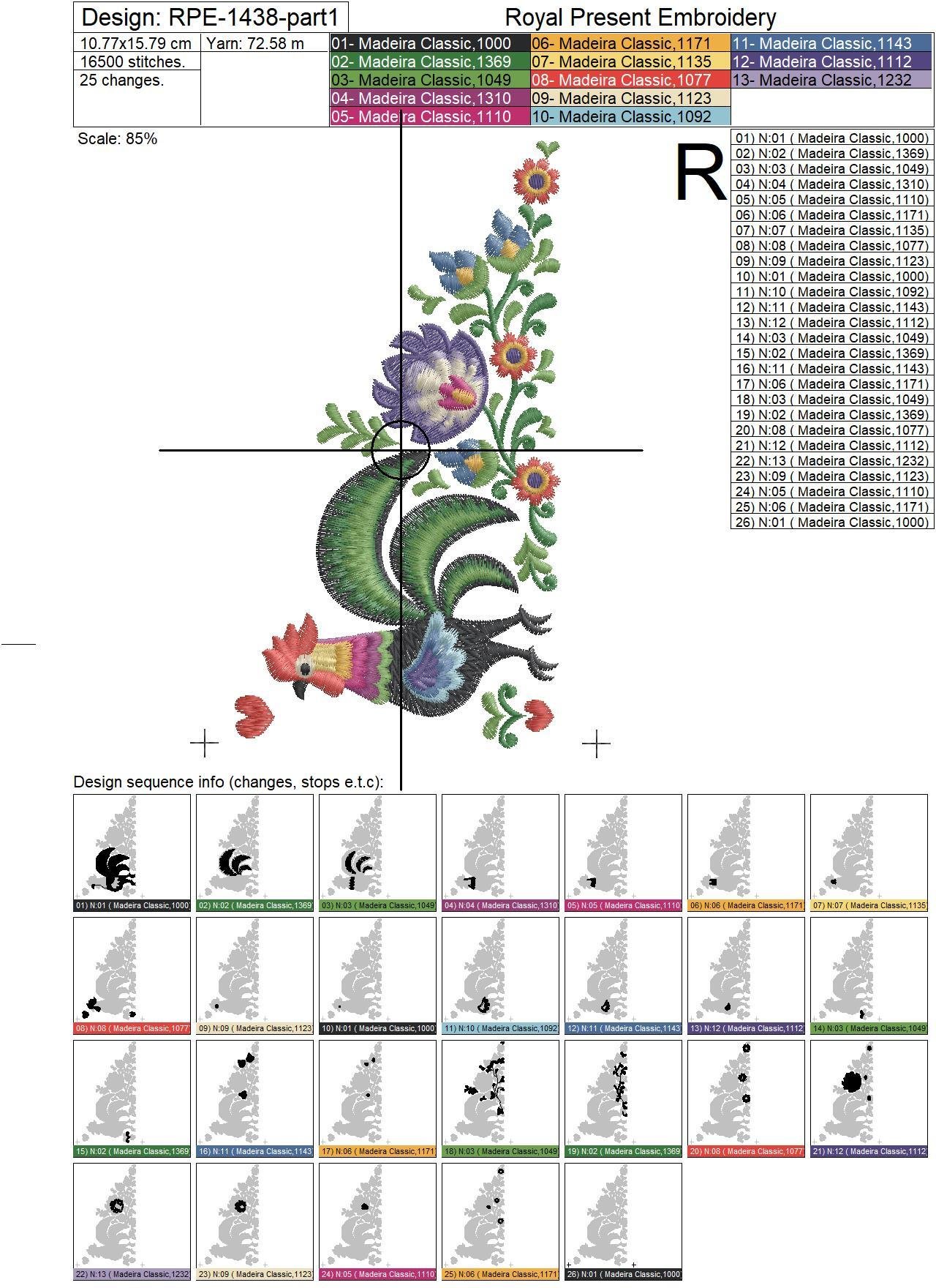 Polish Roosters border Machine Embroidery Design - 2 sizes
