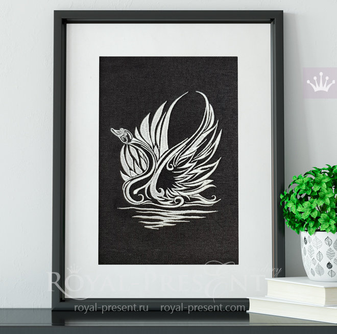 White Swan Machine Embroidery Design - 2 sizes White Swan Machine Embroidery Design - 2 sizes