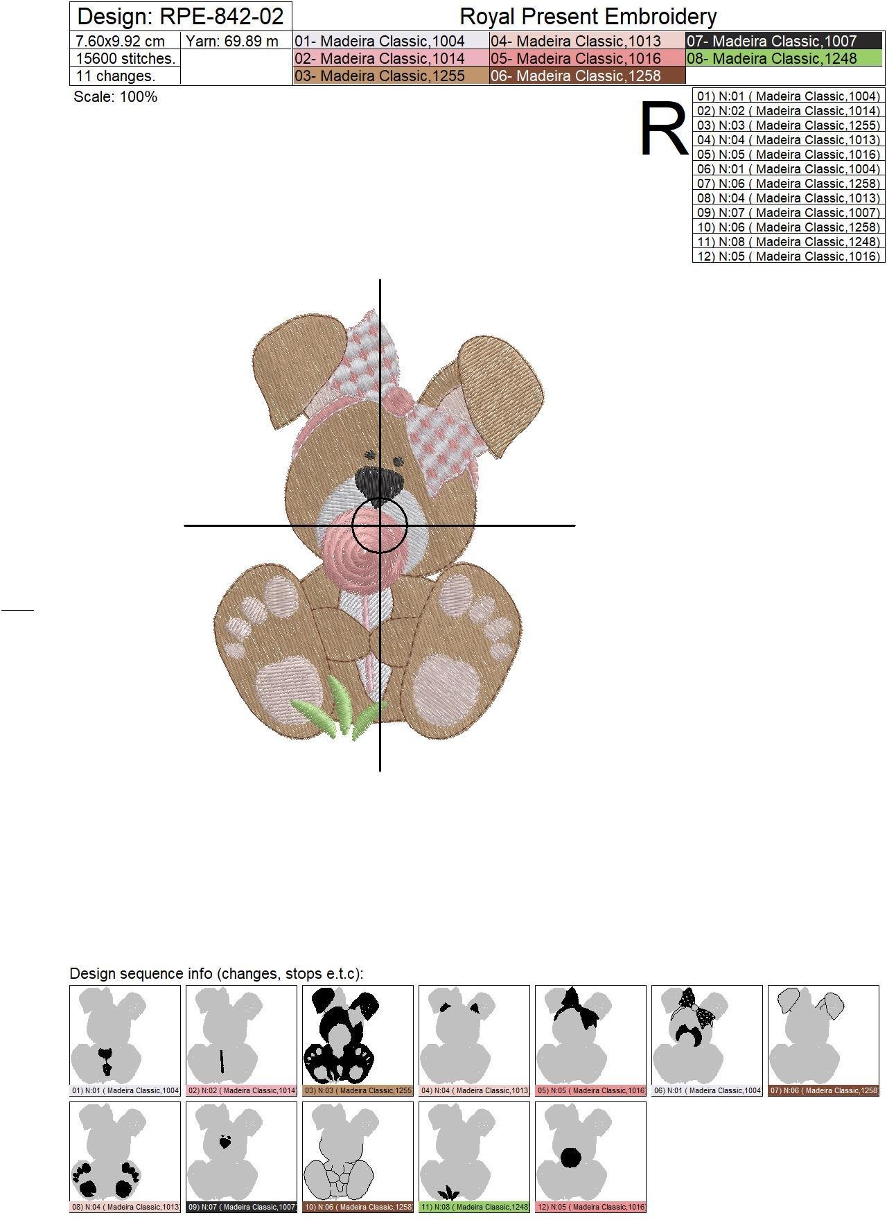 Free Machine Embroidery Design Little Bunny with candy