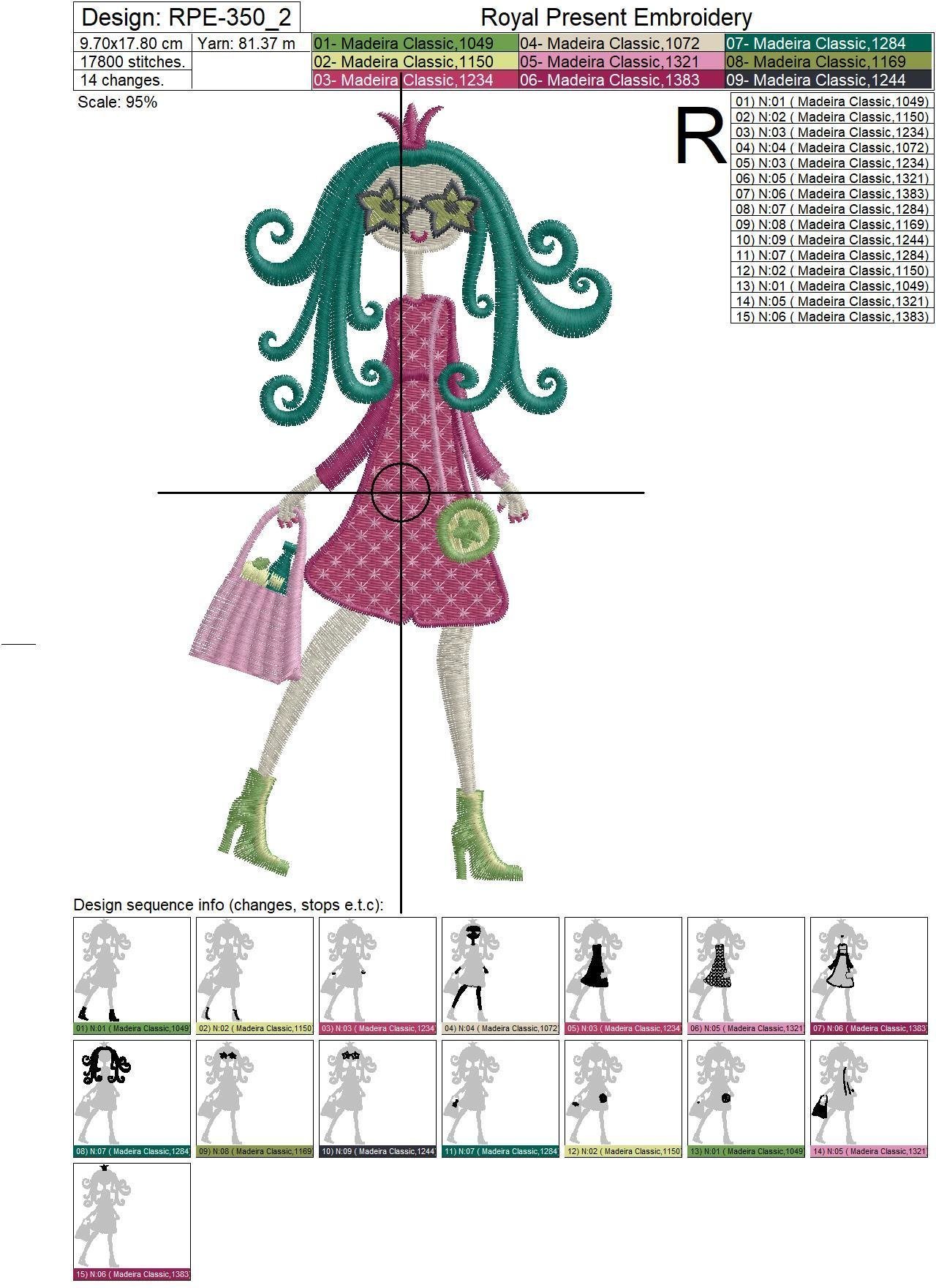 Fashion Girls Machine Embroidery Designs