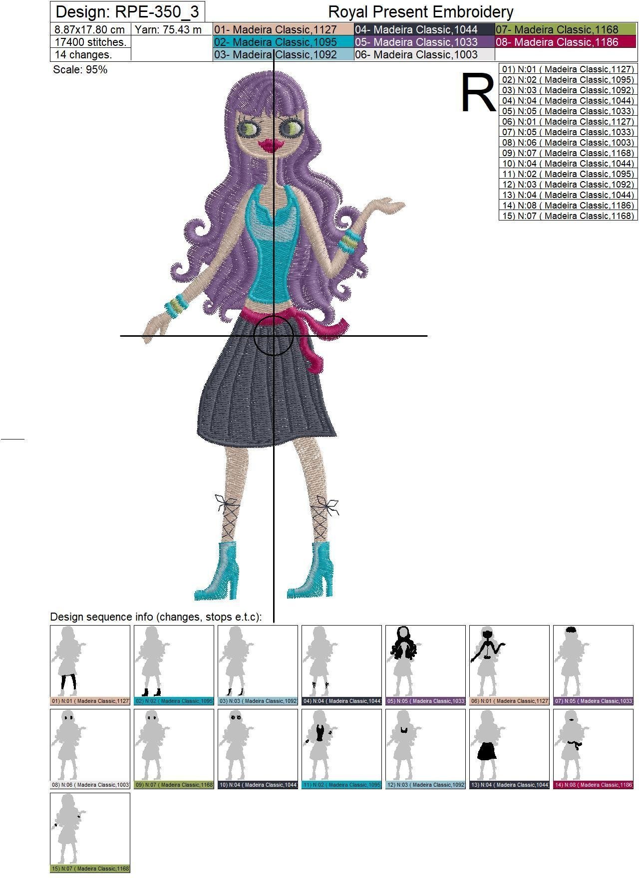 Fashion Girls Machine Embroidery Designs
