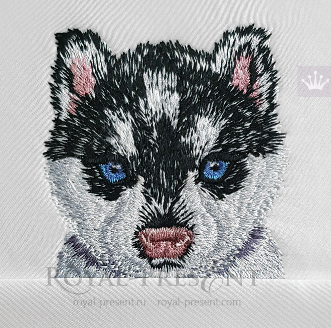 Pocket Husky Machine Embroidery Design - 2 sizes RPE-1420