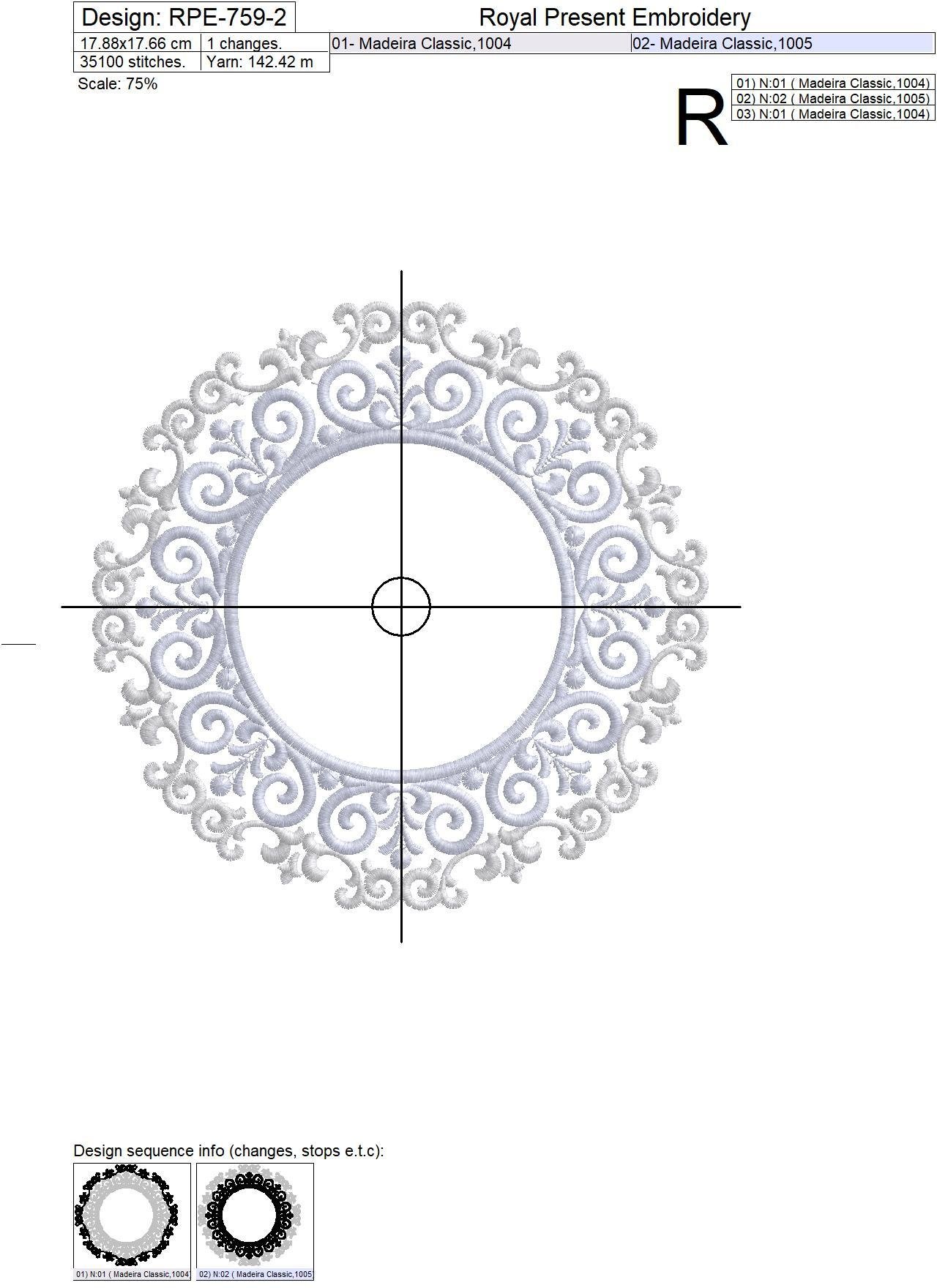Machine Embroidery Design Wedding Frame - 3 sizes