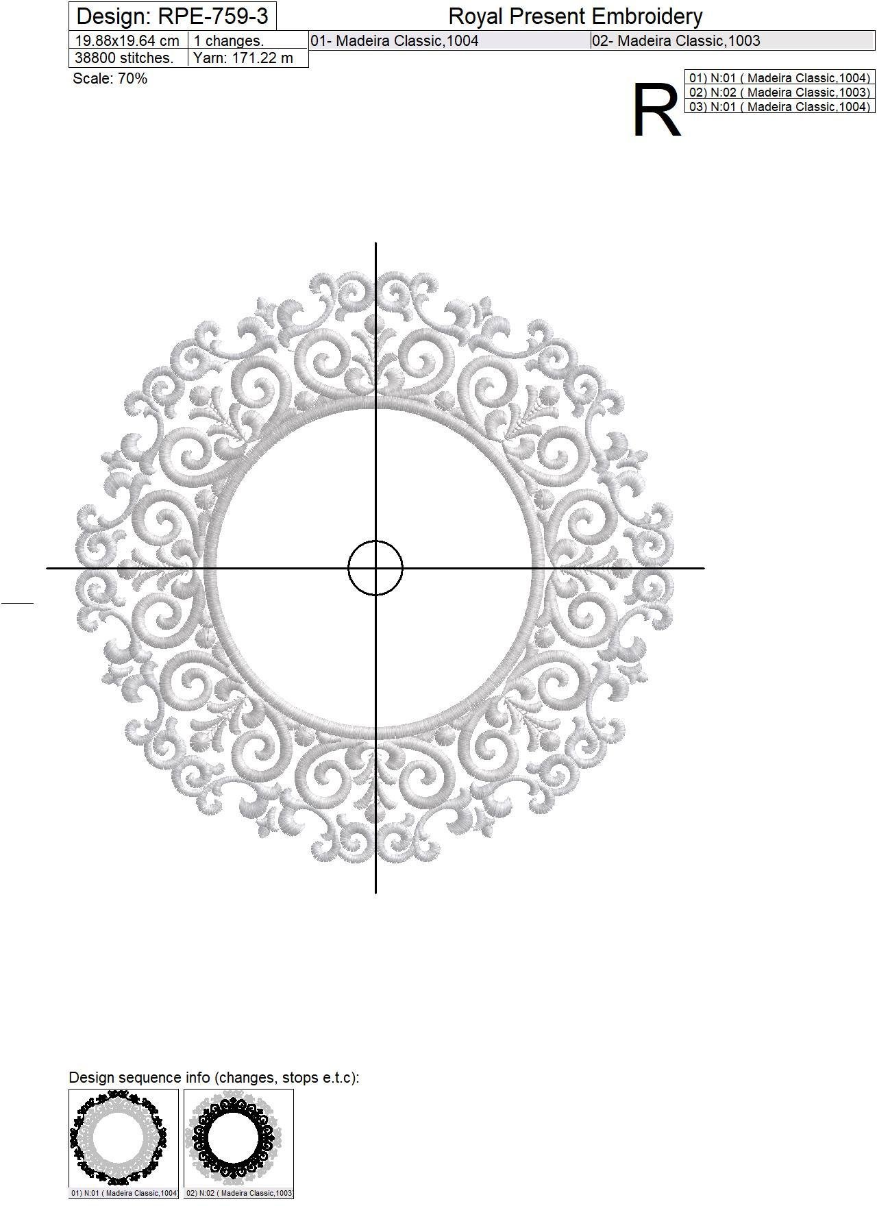 Machine Embroidery Design Wedding Frame - 3 sizes