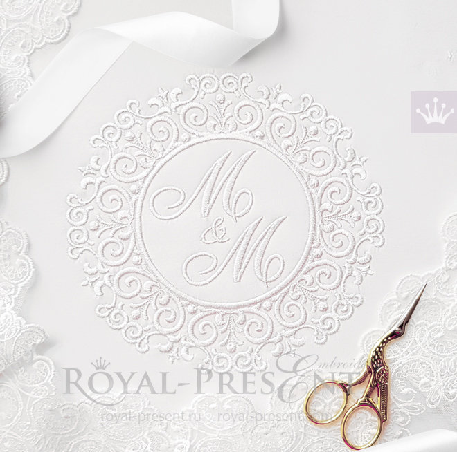 Machine Embroidery Design Wedding Frame - 3 sizes RPE-759