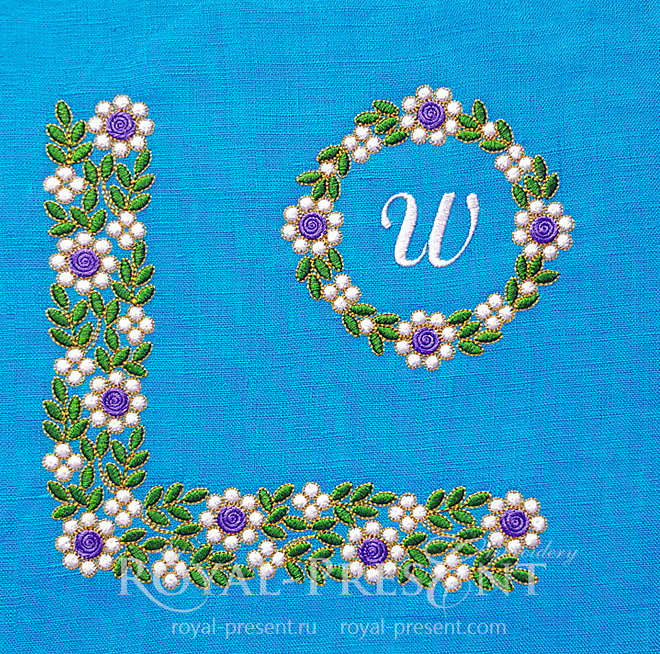 Floral Emerald Machine Embroidery Designs Set RPE-1453