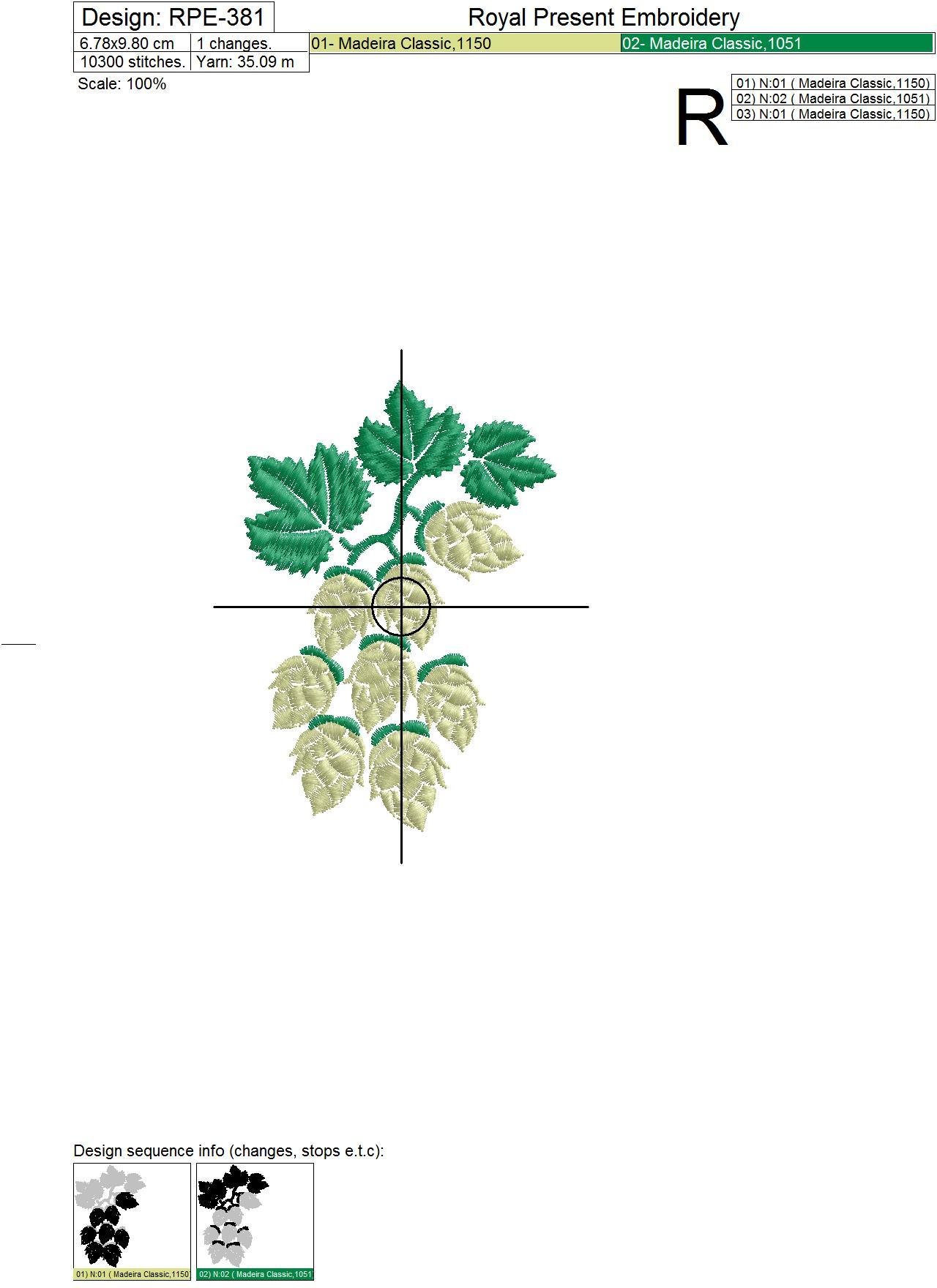 Machine Embroidery Designs Hops and barley