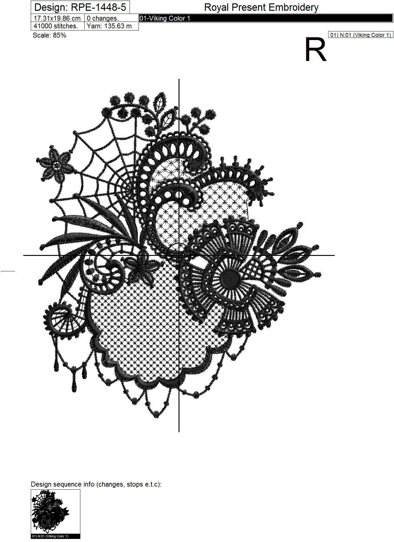 Lace Machine Embroidery Design Halloween - 4 sizes