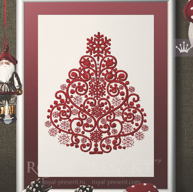 Machine Embroidery Design Christmas tree - 6 sizes