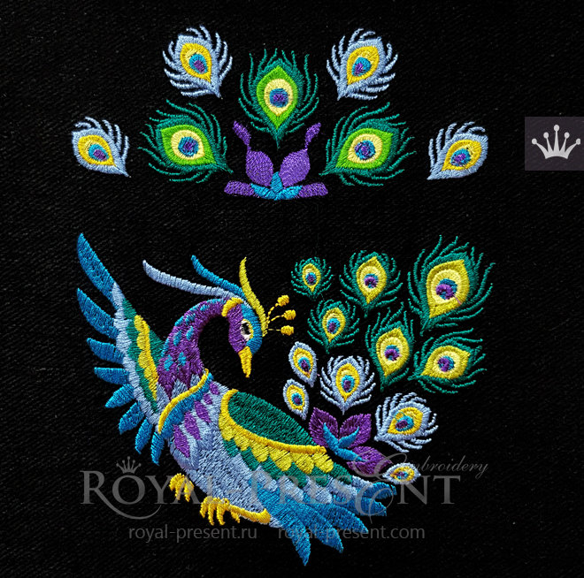 Peacock Espadrilles Machine Embroidery Design