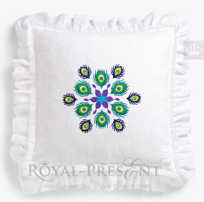 Peacock Mandala Machine Embroidery Design - 5 sizes RPE-327