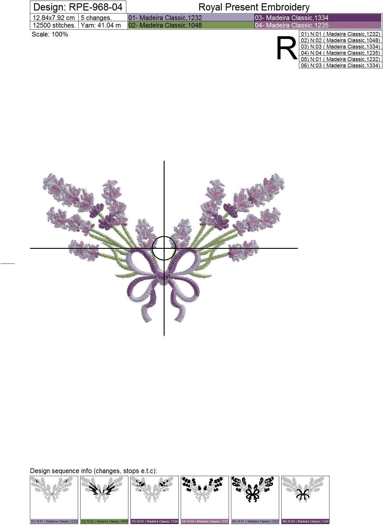 Machine Embroidery Design Lavender - 3 sizes