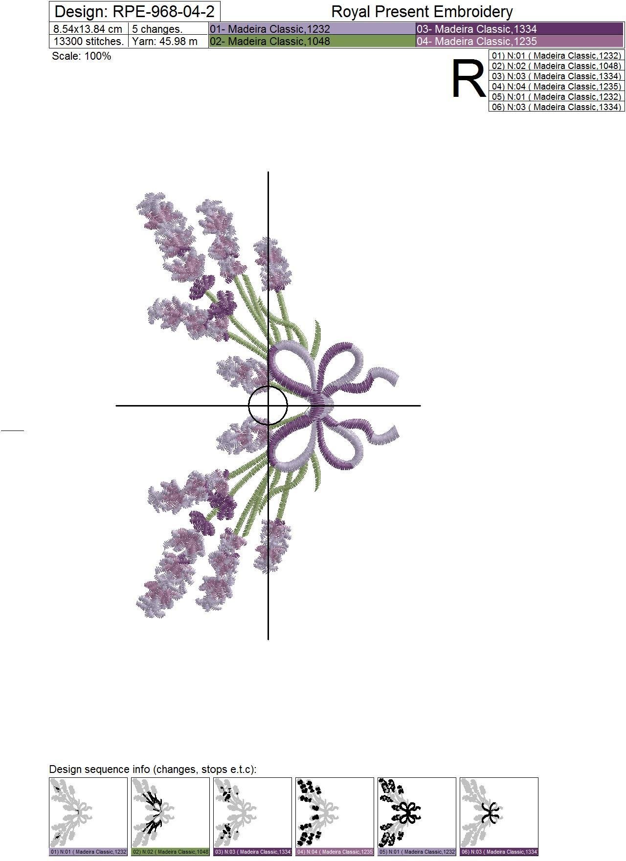 Machine Embroidery Design Lavender - 3 sizes