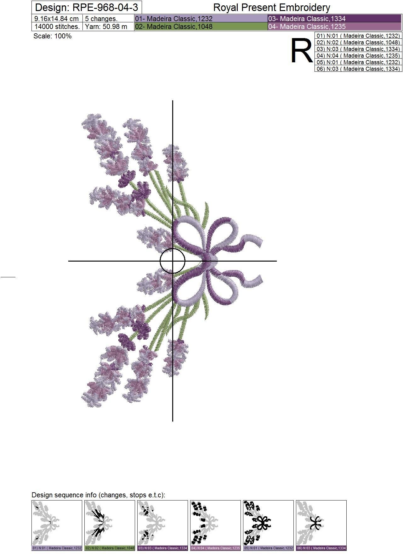 Machine Embroidery Design Lavender - 3 sizes