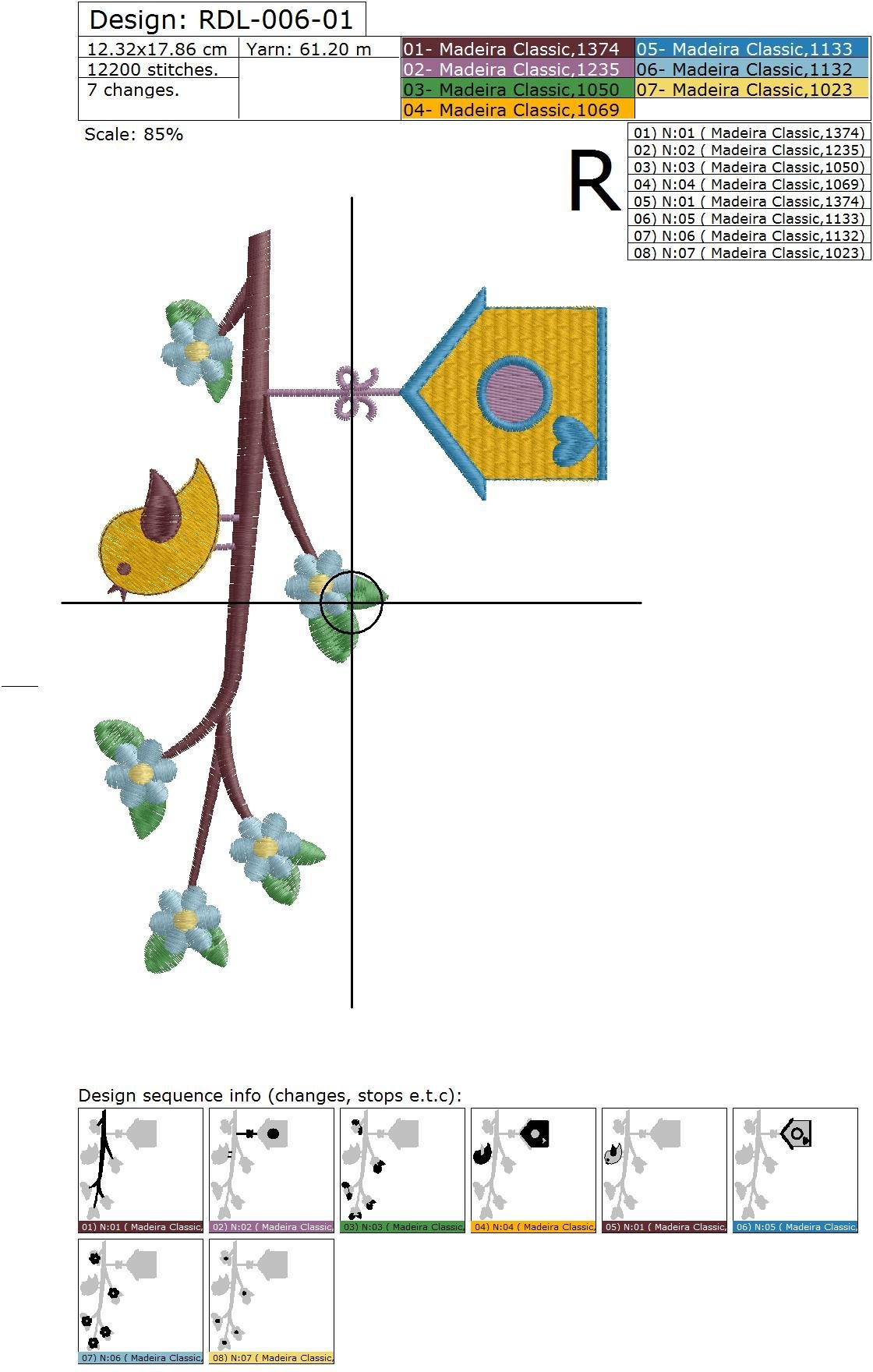 Machine Embroidery Designs Birds and birdhouses