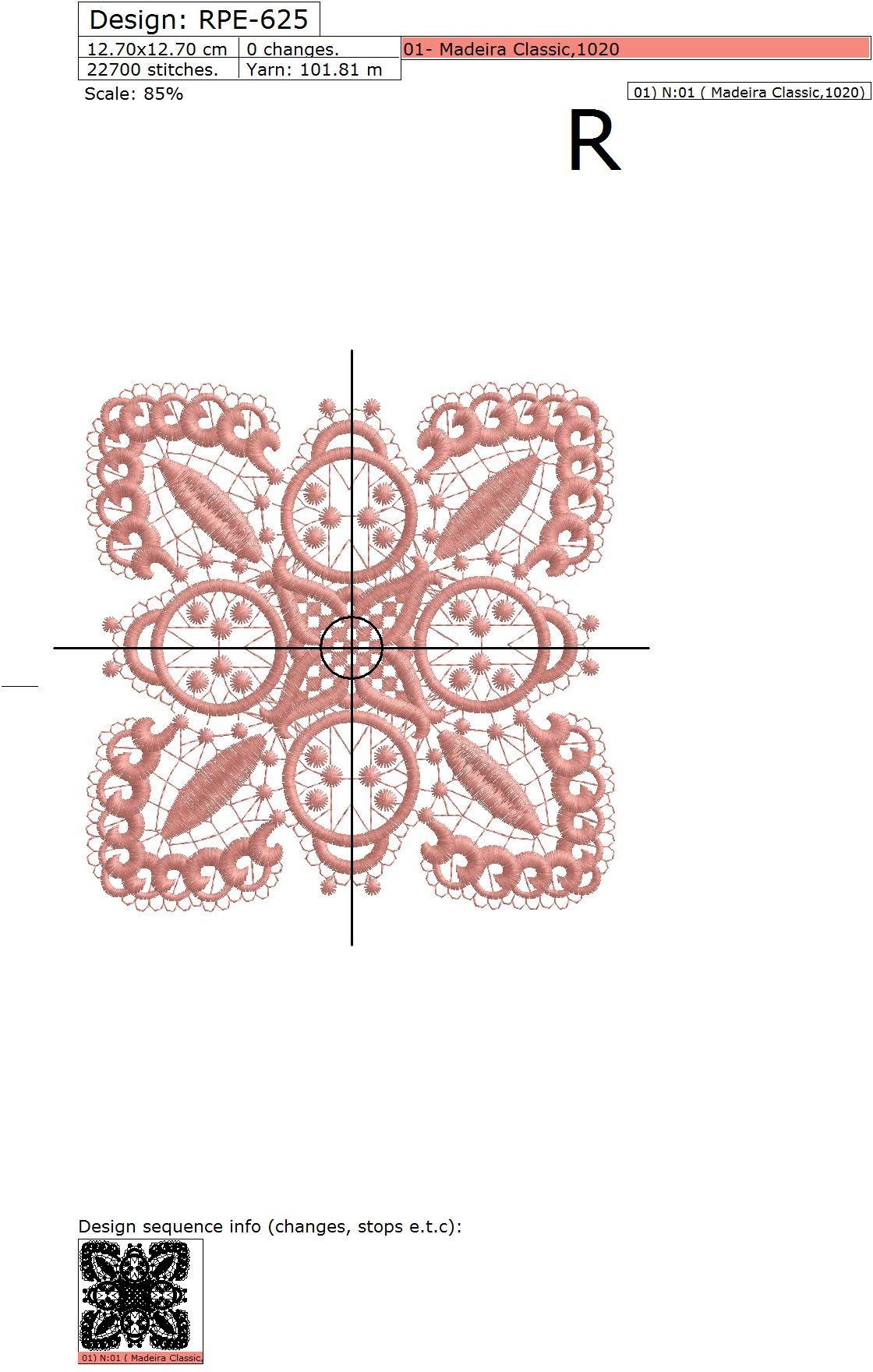Lace square Machine Embroidery Design