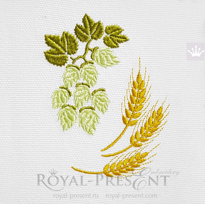 Machine Embroidery Designs Hops and barley RPE-381