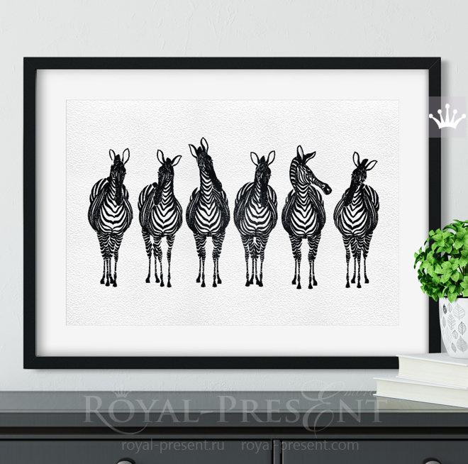 Zebras Machine Embroidery Designs - 6 in 1 RPE-1465