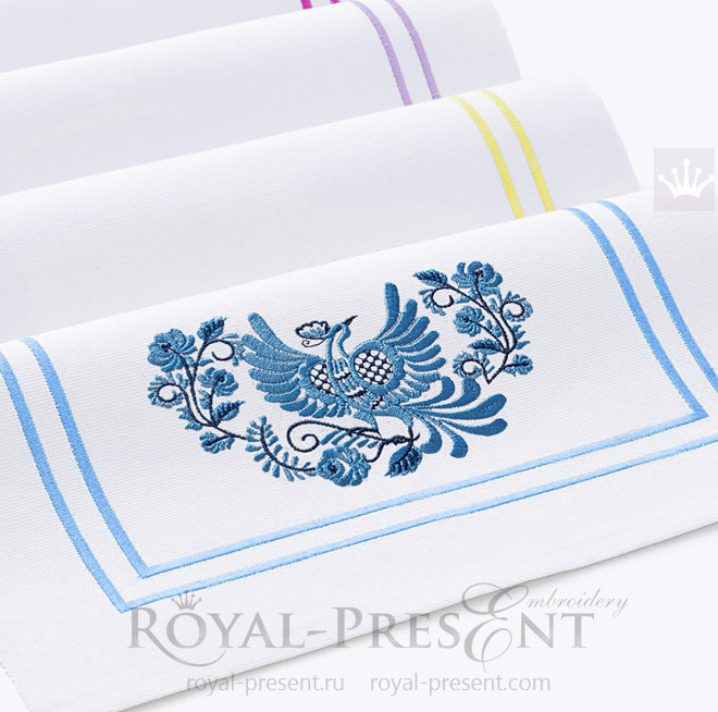 Russian national Bird Machine Embroidery Design - 3 sizes RPE-1466