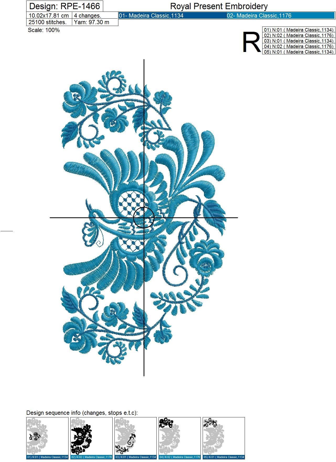 Russian national Bird Machine Embroidery Design - 3 sizes