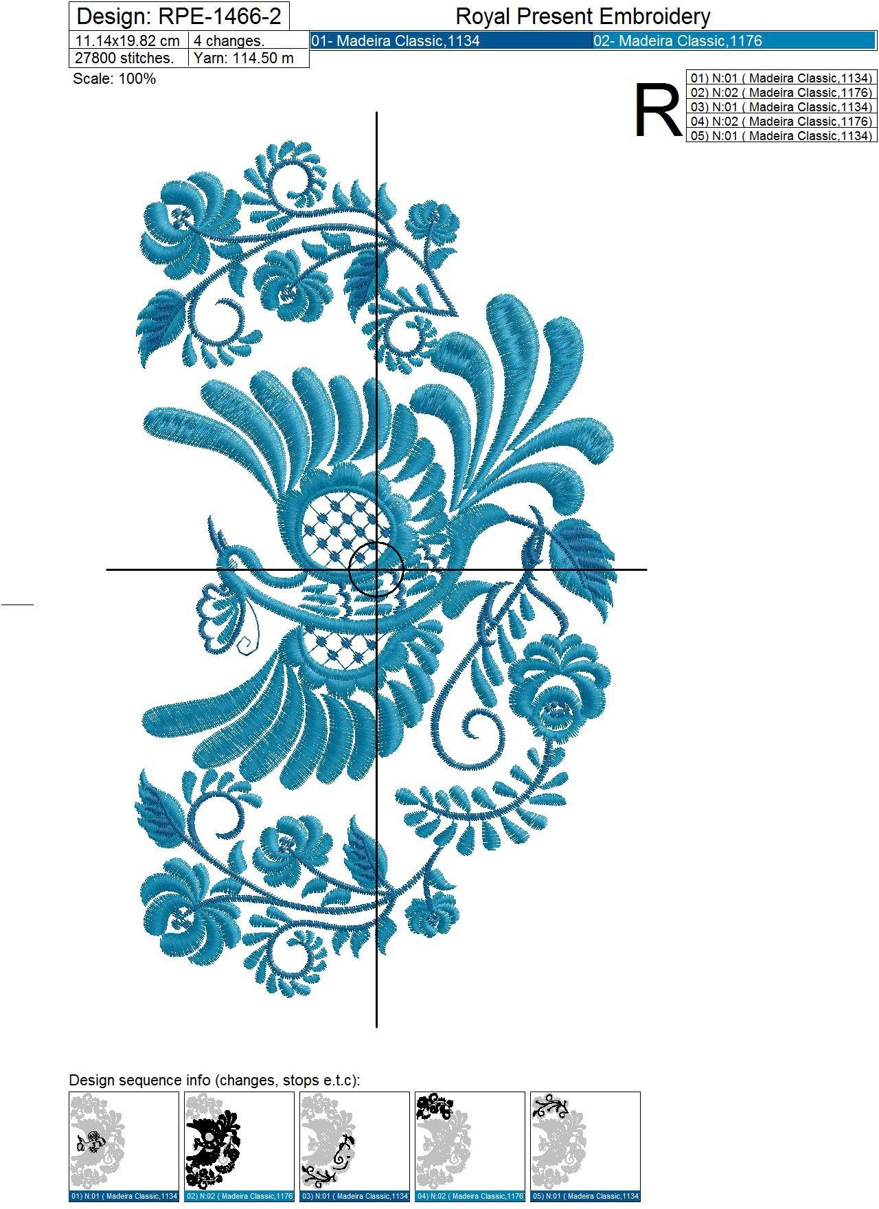 Russian national Bird Machine Embroidery Design - 3 sizes