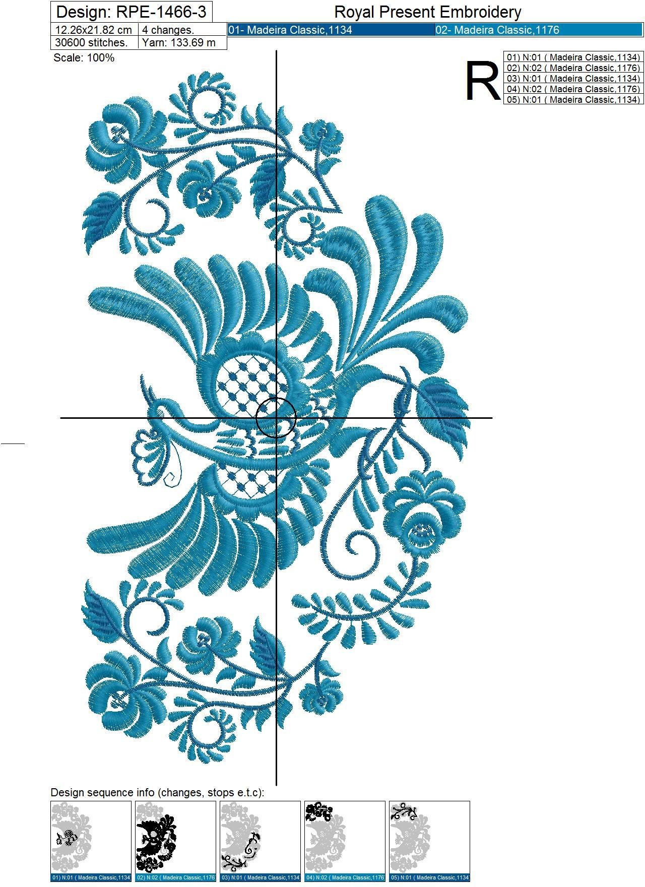 Russian national Bird Machine Embroidery Design - 3 sizes