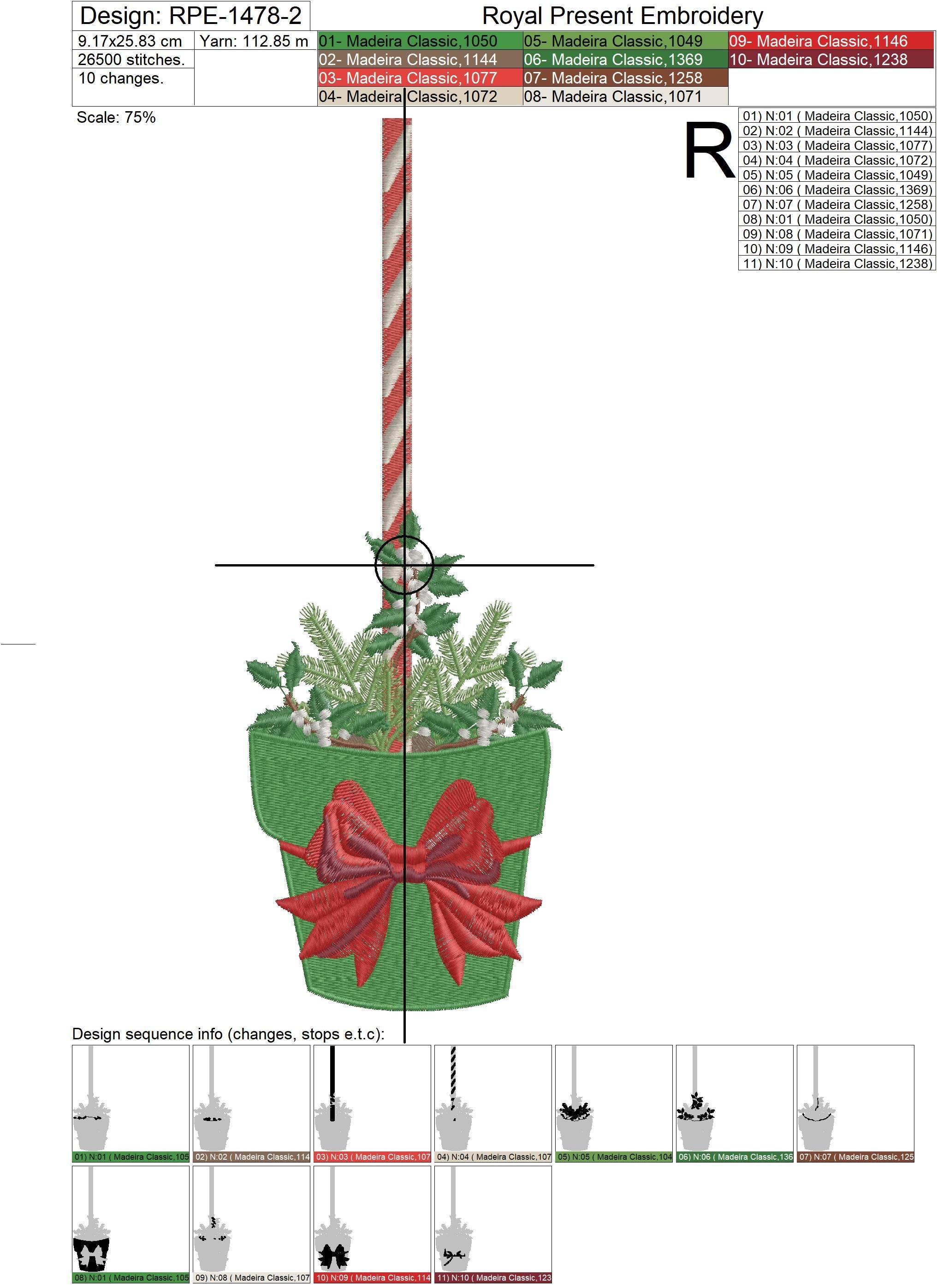 Christmas tree wall art machine embroidery design - 2 sizes