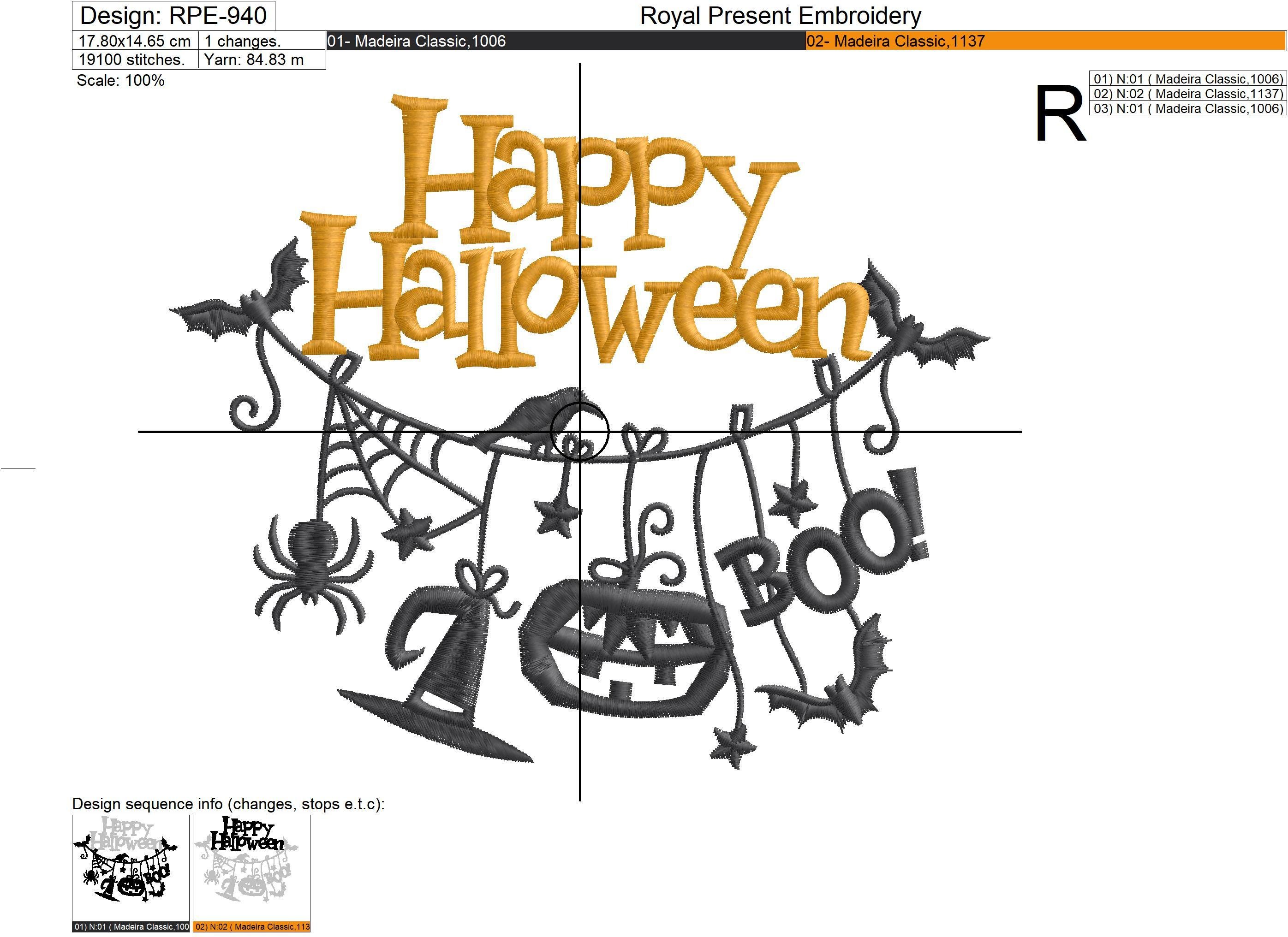 Halloween Hanging Decorations Machine Embroidery Design