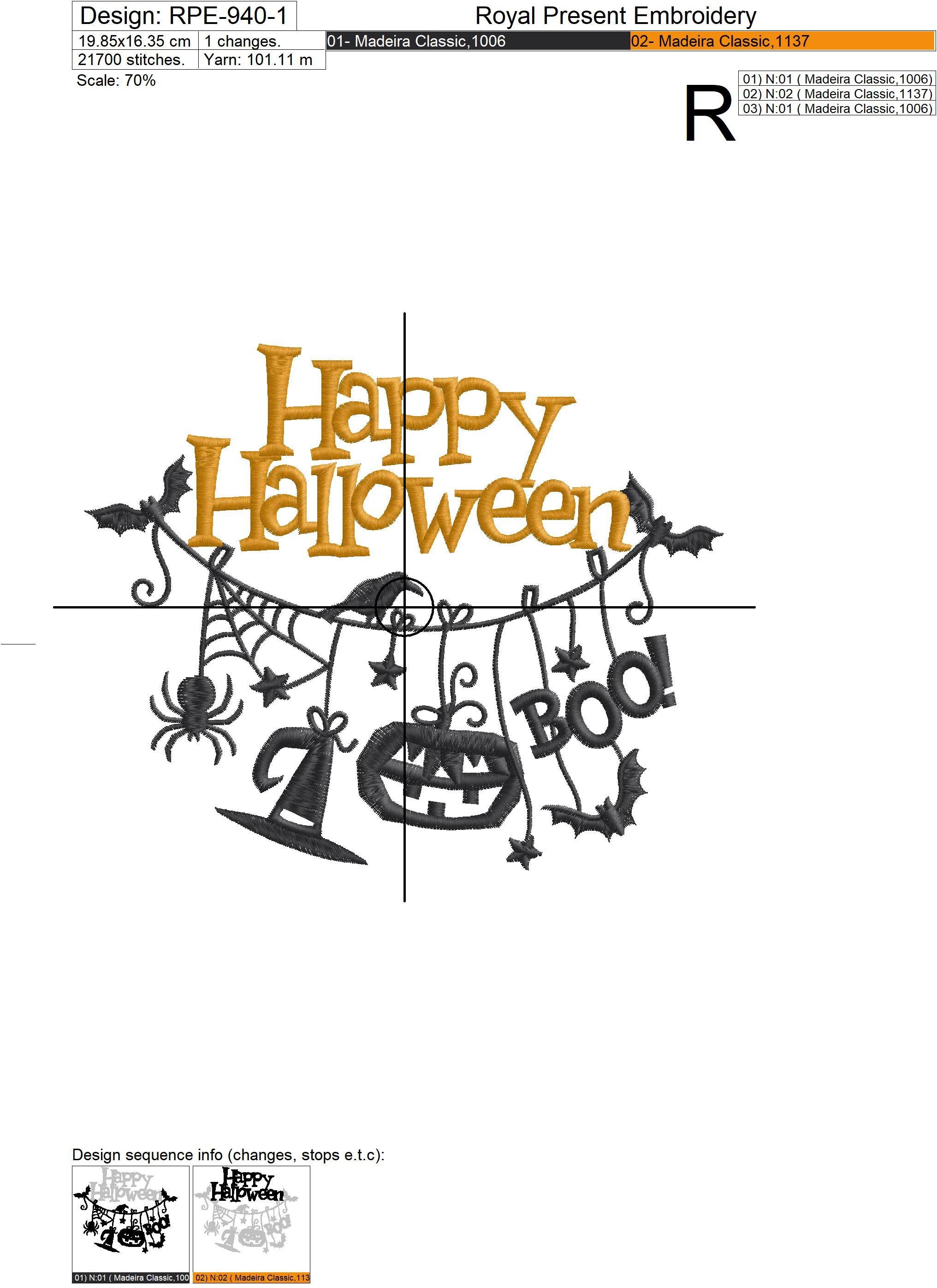 Halloween Hanging Decorations Machine Embroidery Design