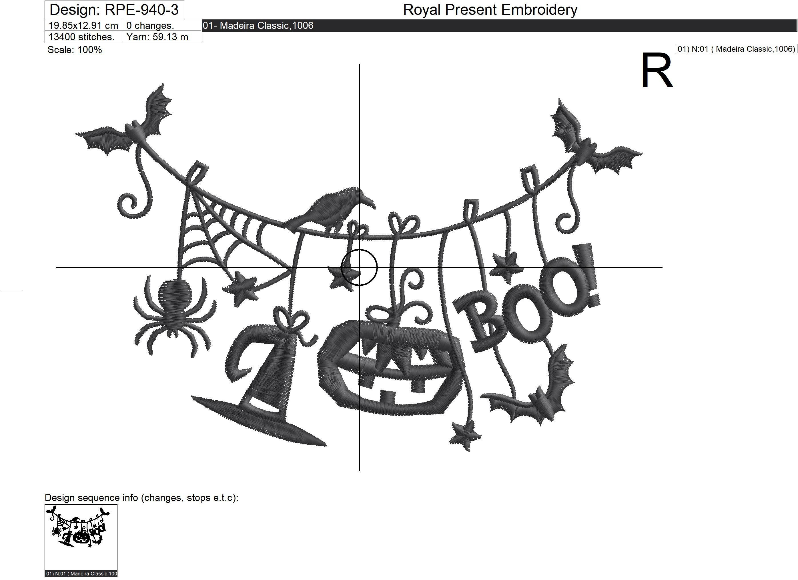 Halloween Hanging Decorations Machine Embroidery Design