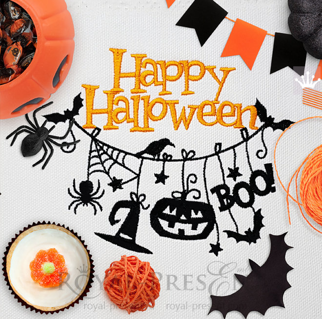 Halloween Hanging Decorations Machine Embroidery Design RPE-940