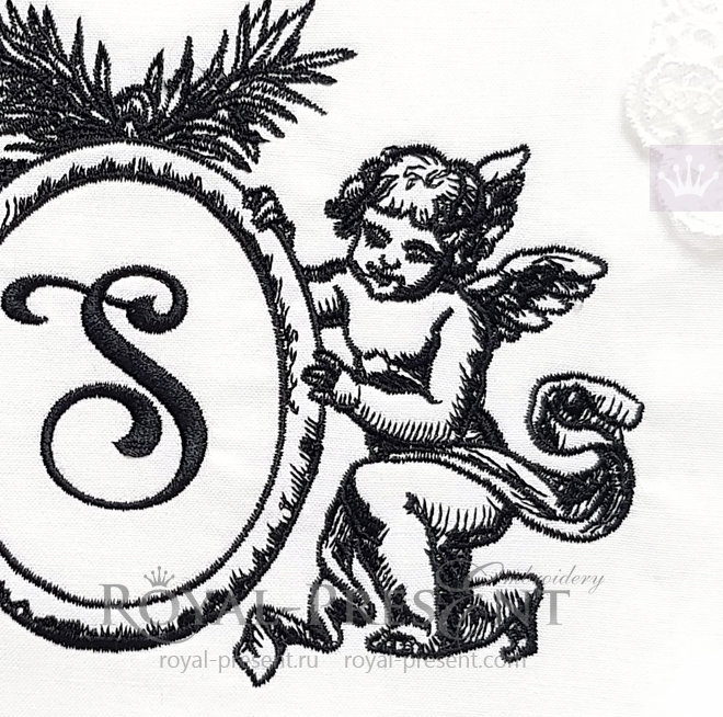 Baroque Angels Frame Machine embroidery design - 7 sizes