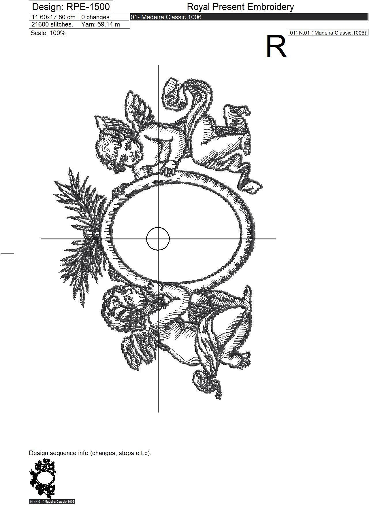 Baroque Angels Frame Machine embroidery design - 7 sizes